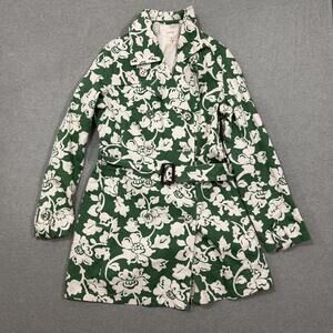 Merona Women's Medium Trench Raincoat Green